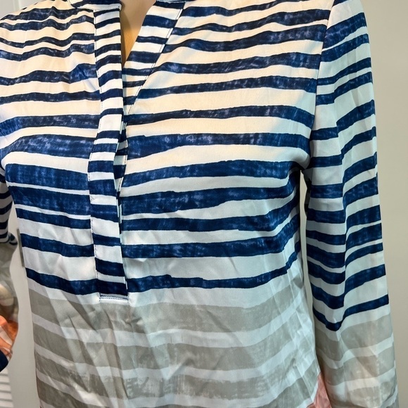 𝅺2/$35 3/$50 Chino’s Stripe Multi Color Long Sleeve Blouse/Tunic Size 00 - Picture 2 of 4
